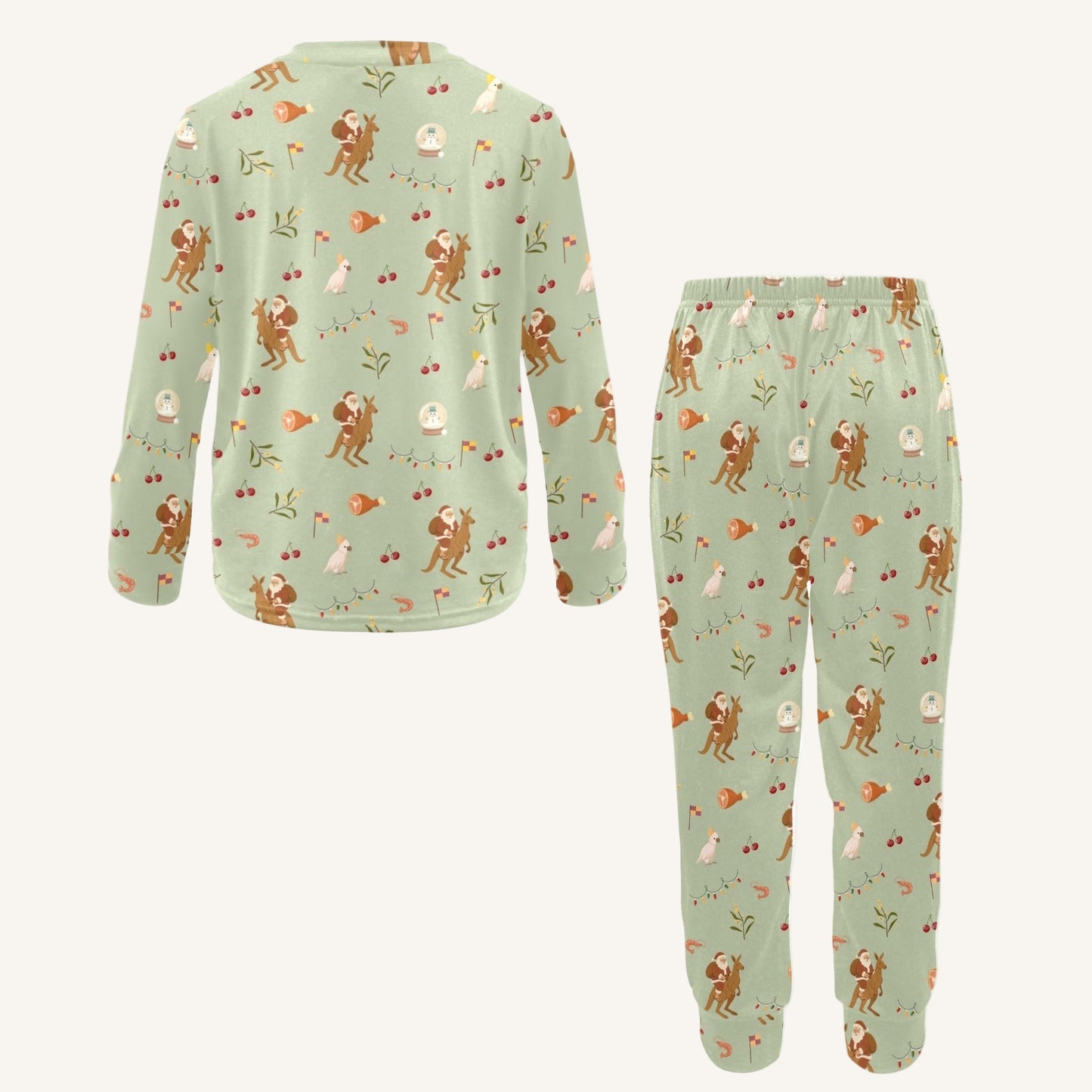 Christmas Down Under Big Kids Crew Neck Pajama Set