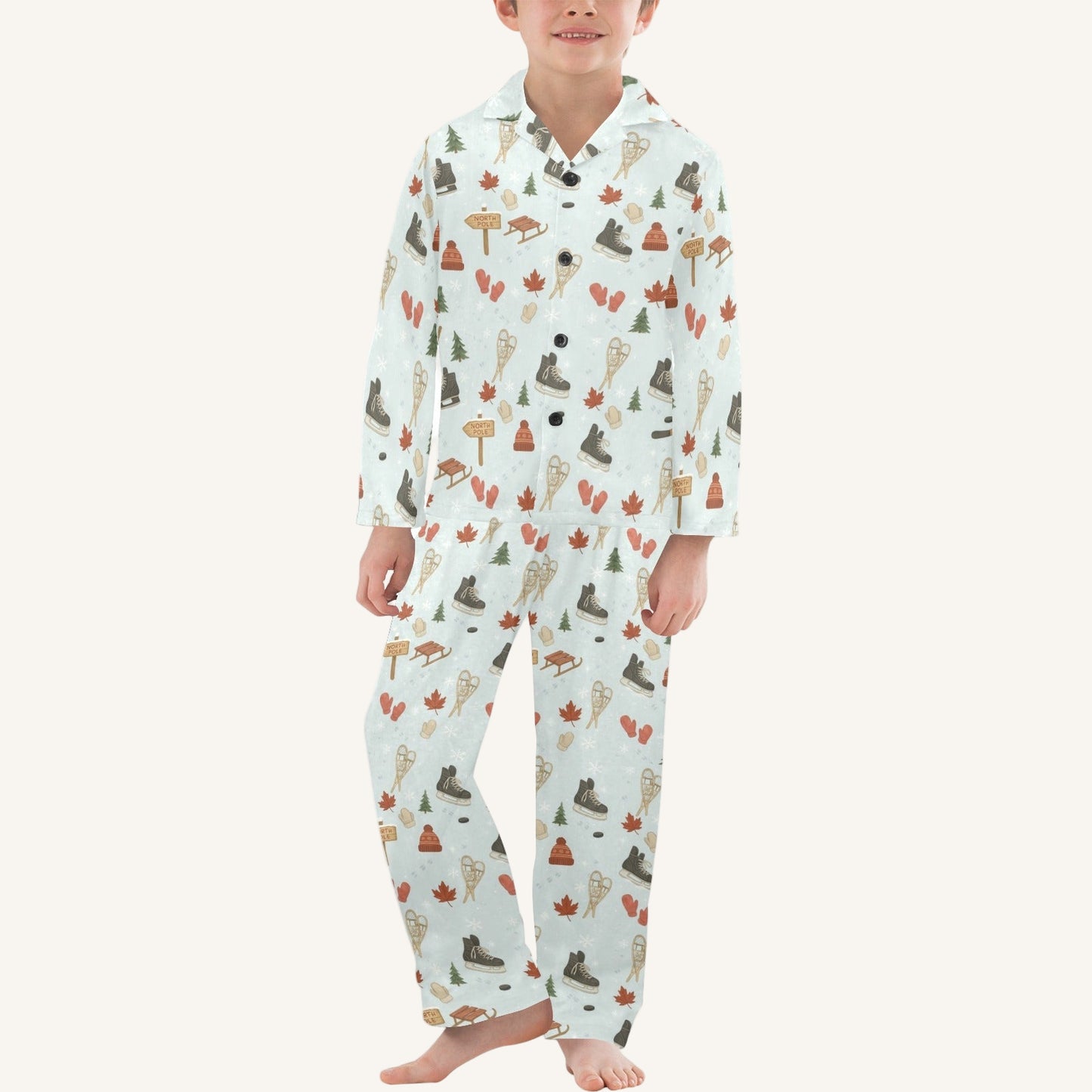 Cold Hands Warm Hearts Big Kids Button Down Pajama Set