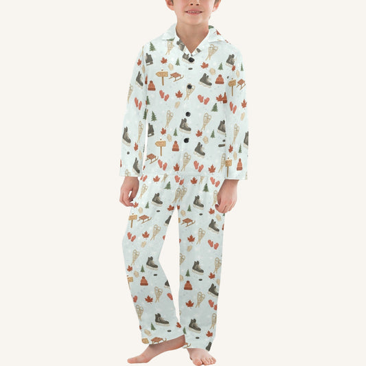 Cold Hands Warm Hearts Big Kids Button Down Pajama Set