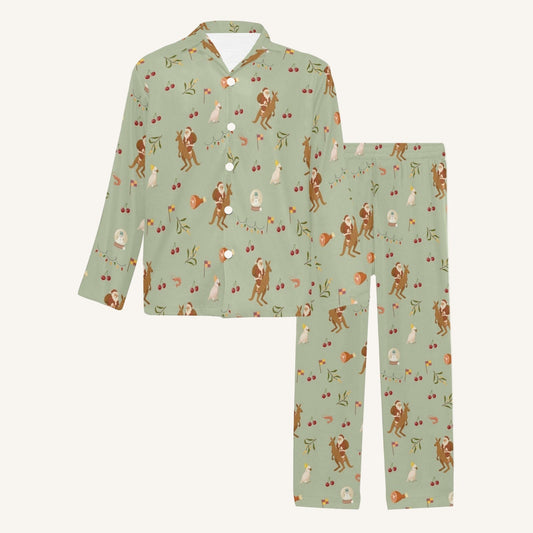 Christmas Down Under Men's Button Down Pajama Set
