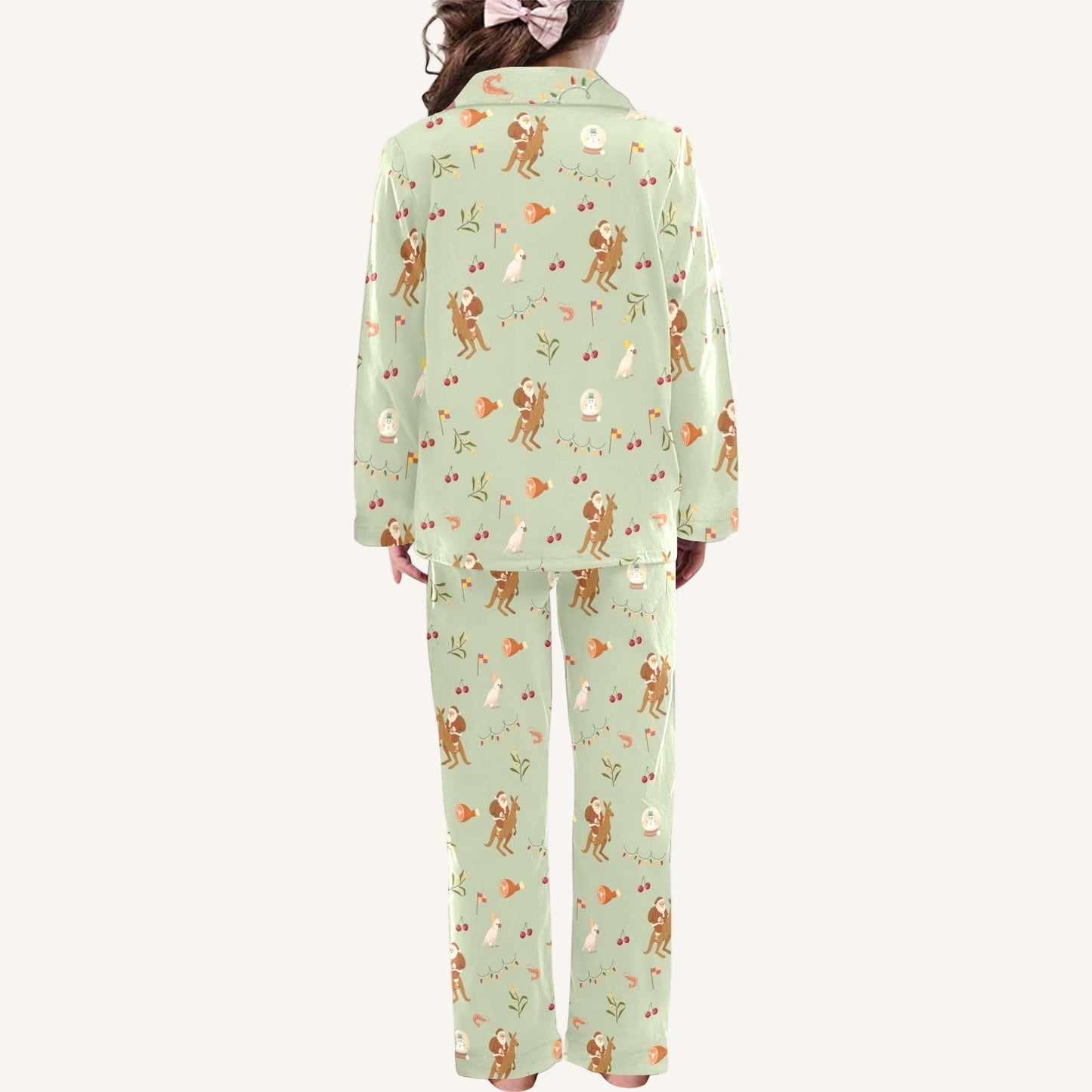 Christmas Down Under Little Kids Button Down Pajama Set