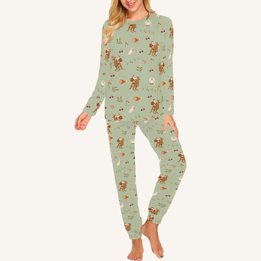 Christmas Down Under Women's Crew Neck Pajama Set