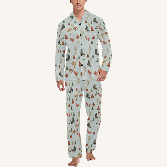 Cold Hands Warm Hearts Men's Button Down Pajama Set