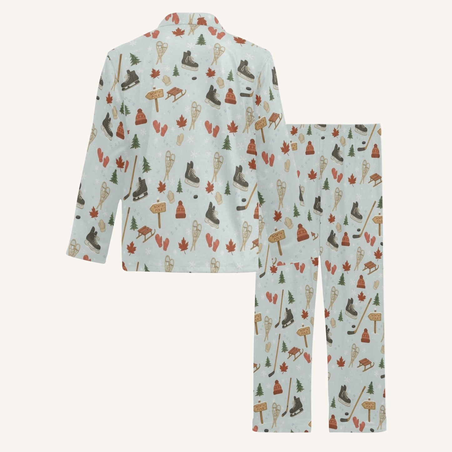 Cold Hands Warm Hearts Men's Button Down Pajama Set