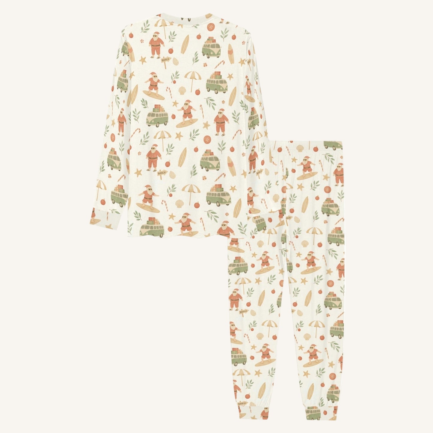Surfing Santas Men's Crew Neck Pajama Set