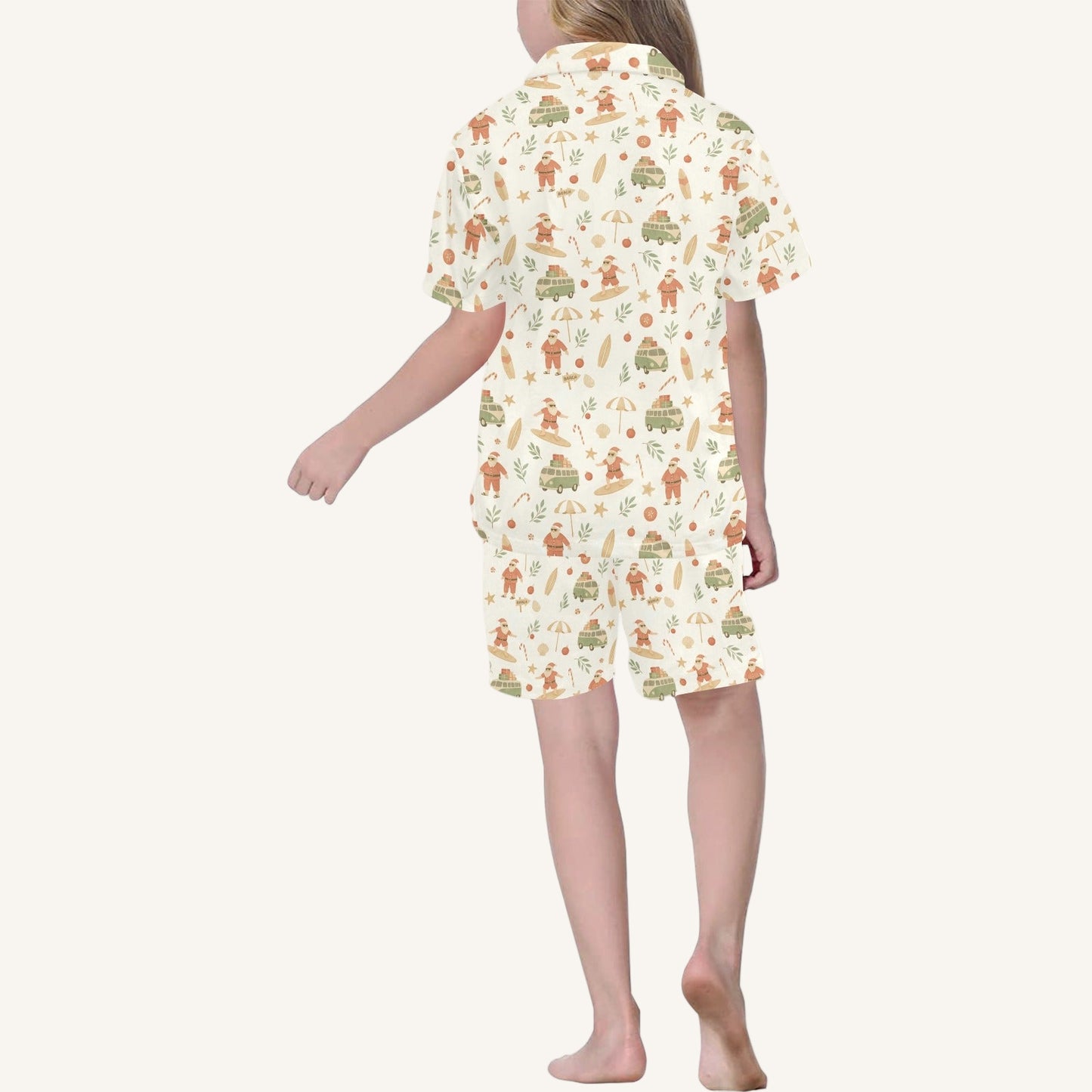 Surfing Santas Big Kids Short Pajama Set