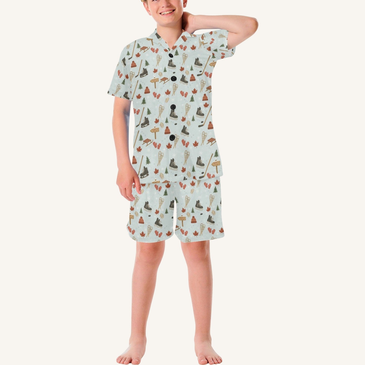 Cold Hands Warm Hearts Big Kids Short Pajama Set