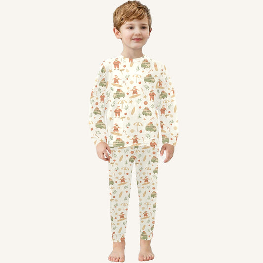 Surfing Santas Little Kids Crew Neck Pajama Set
